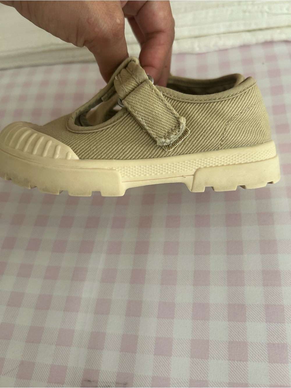 Zara Kids T-Strap Sneakers in Beige - Picture 3 of 5